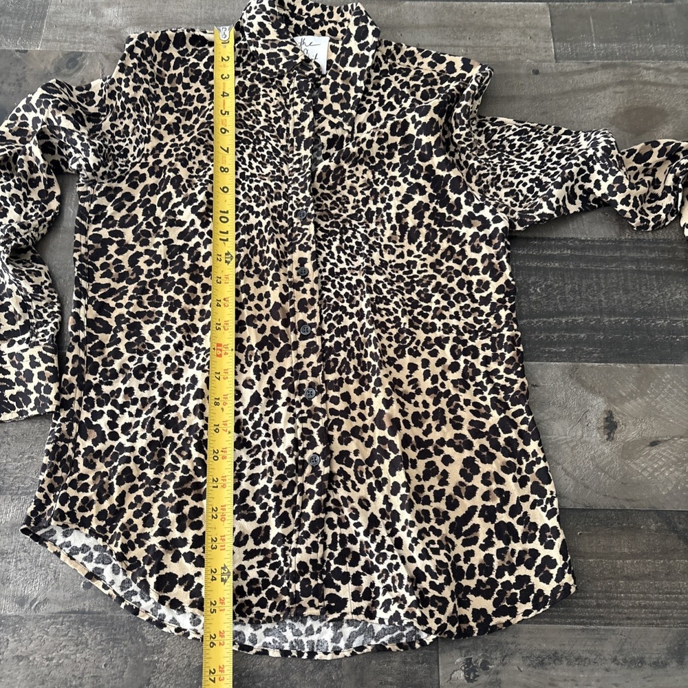 Rochelle Behrens The Shirt Blouse Womens M Button Front animal print viscose - Picture 5 of 7